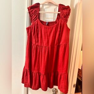 Old Navy Red Tiered Ruffled Sundress